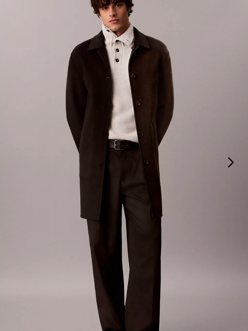 Calvin Klein Single-Breasted Wool Coat